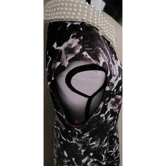 Betsey Johnson Dress Size 12 Pearled Collar Floral Sleeveless Zip Lined - Picture 6 of 14